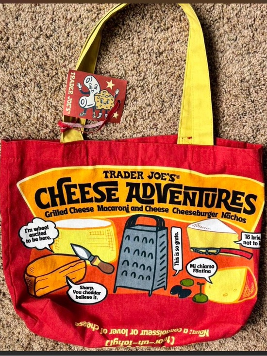 Trader Joe'S Handbags - Cheese Adventures Red & Yellow Tote Bag